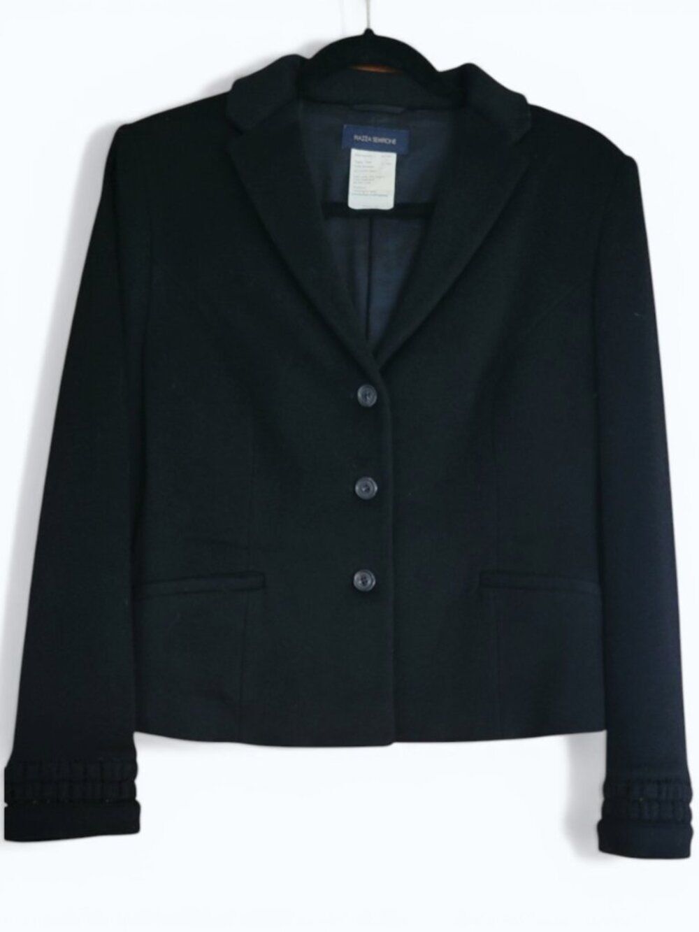 Vintage 90s Piazza Sempione Wool Cashmere Blazer Career Chic Luxury Old Money